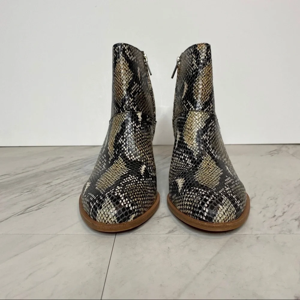 Madewell Rosie Snakeskin Print Heeled Booties 9
